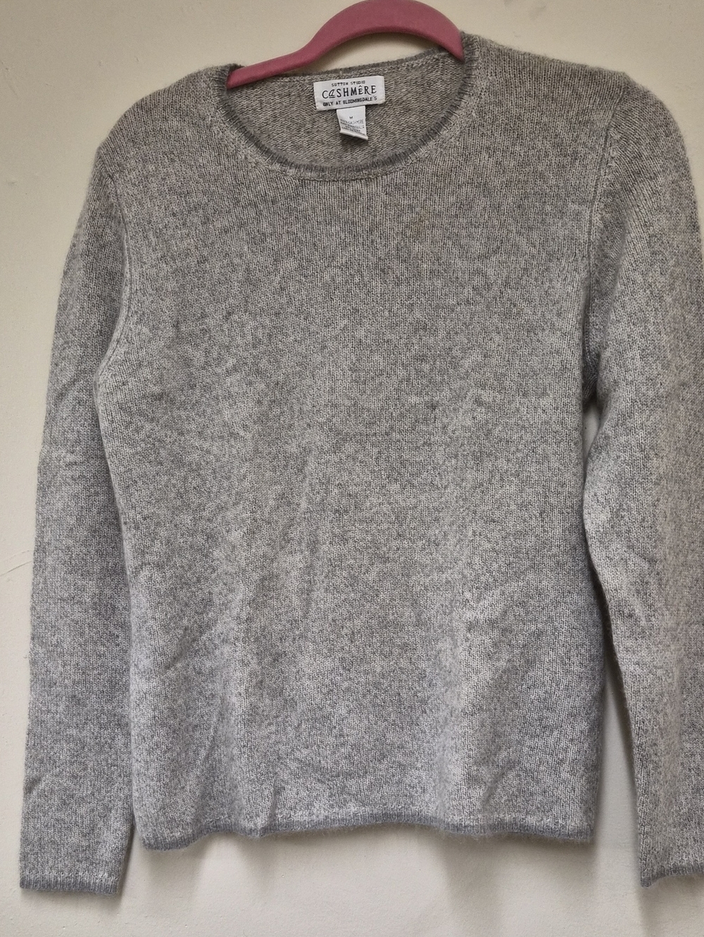 Sutton Studio Gray Cashmere Blend Crewneck Sweater Size Medium